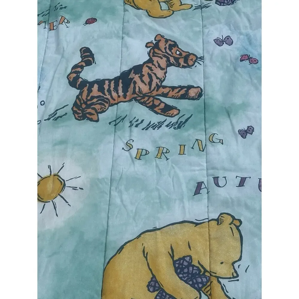 Vintage Classic Pooh Comforter Queen Reversible Four Seasons With Pillow Case